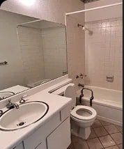 Wesley Chapel bathroom before renovation, with dated fixtures and tile